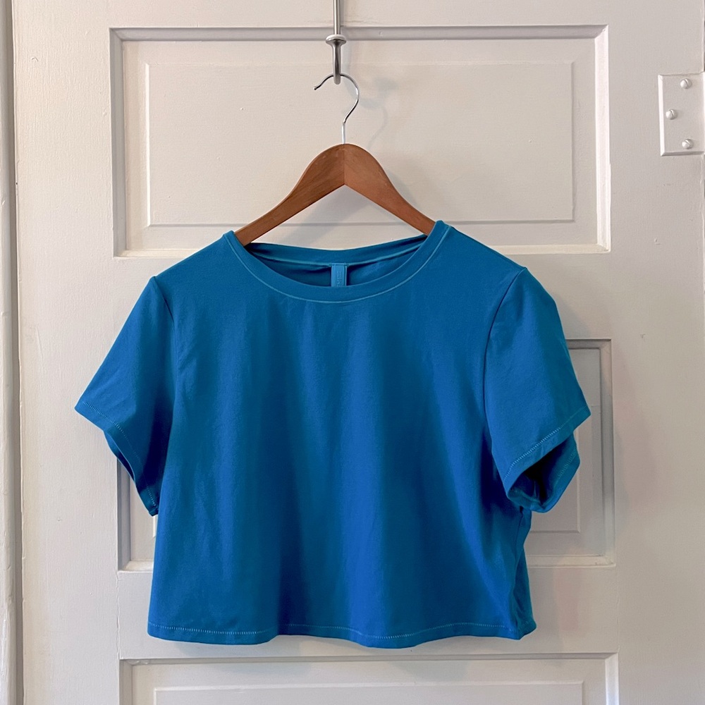 Skims Cotton Jersey Super Cropped T-Shirt - 3X - Picture 2 of 5